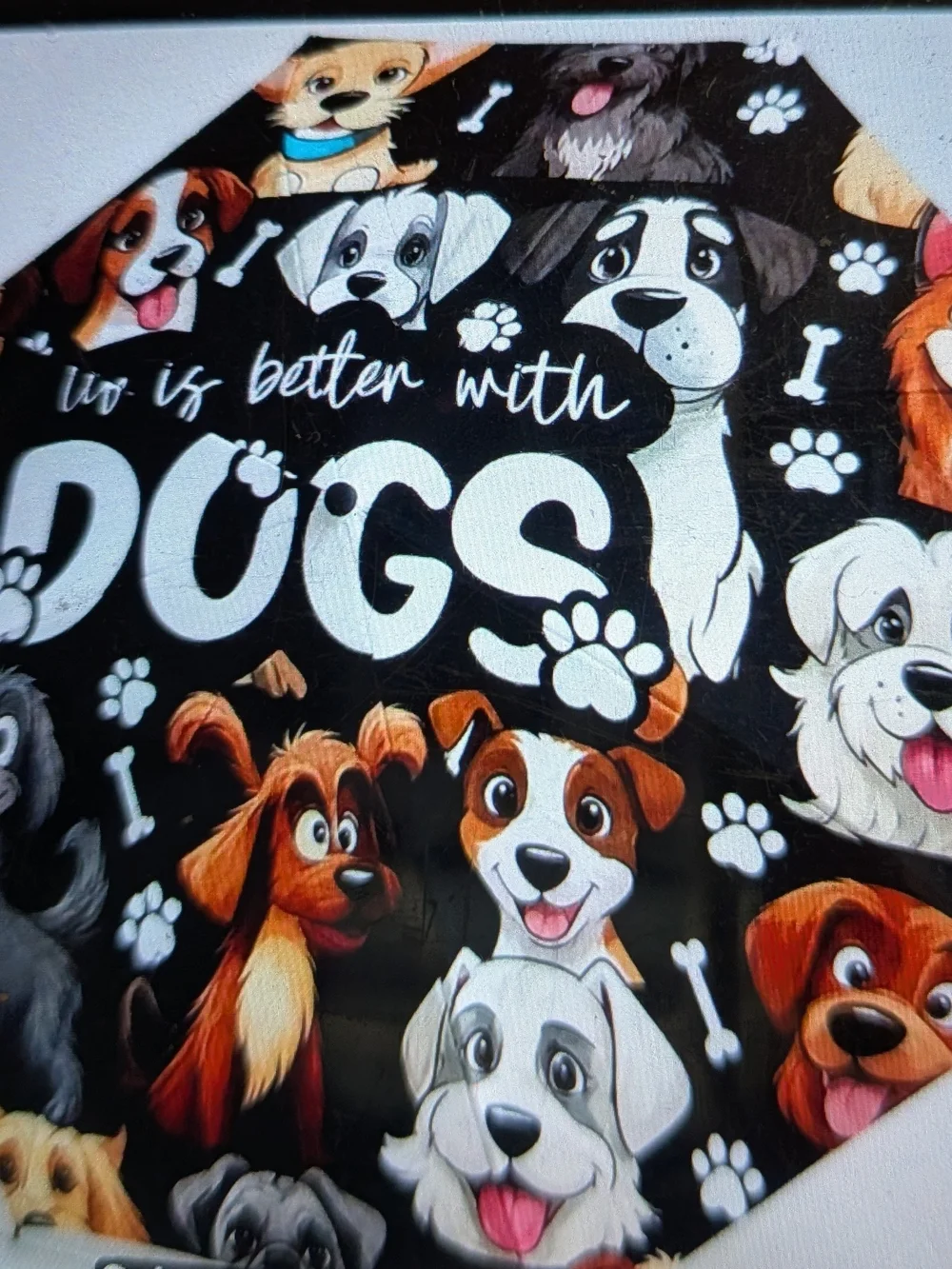 Unique Black 'Life is Better with Dogs' Pet Umbrella